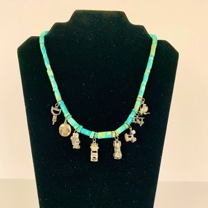Turquoise Sterling Silver Custom Charm Necklace